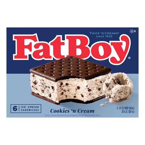Fatboy Cookies N Cream Ice Cream Sandwiches Shop Cones Sandwiches