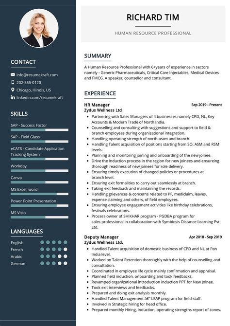 Best Cv Template For Hr Professionals Printable Form Templates And