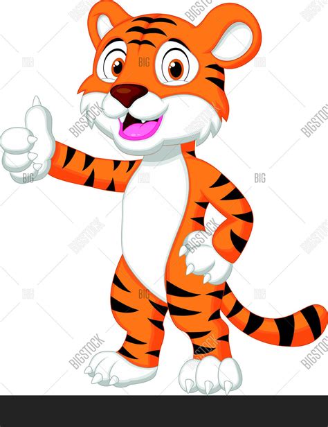 Cute Tiger Cartoon Vector And Photo Free Trial Bigstock