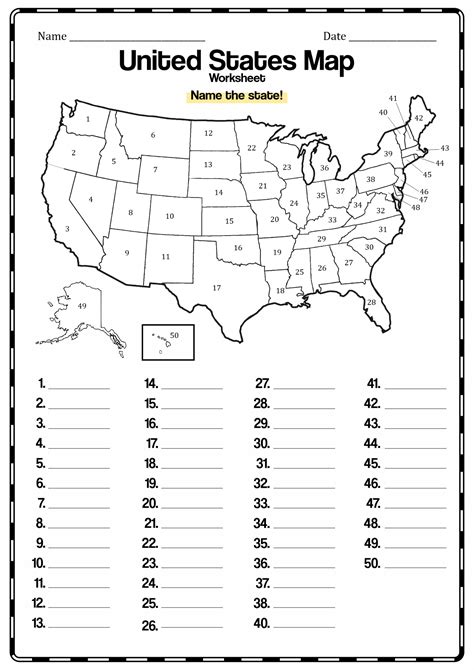 50 States Free Printable Worksheets Printable Templates