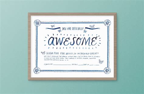 Certificate Of Awesomeness Printable Printable Certificate