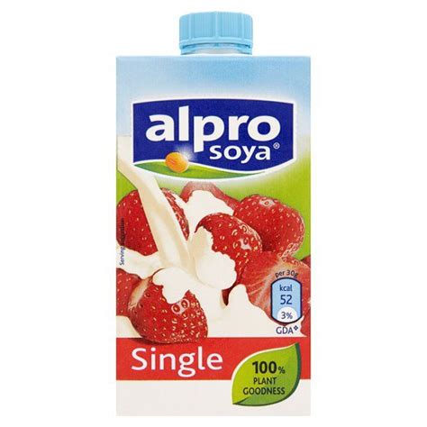 Alpro Soya Single Cream 74p Vegan Alpro Alpro Soya Milk Allergy