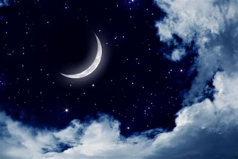 Moonlight Moon Night Nature Landscape Clouds Stars Sky