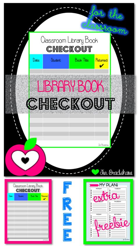 Class Library Book Checkout Form Teacher Freebies Classroom Library