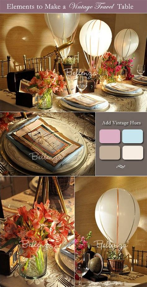 Red, white, and blue colors are the way to go with your decorations for a bastille day themed party. Table decorations for a vintage travel theme. | Travel ...