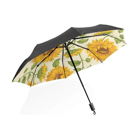 2017 Ultralight Three Folding Women Umbrella Sunflower Printed