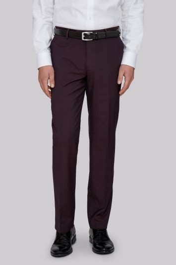 Moss 1851 Tailored Fit Burgundy Trousers