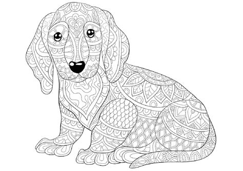 Detailed Mandala Printable Dog Coloring Pages For Adults Print Color