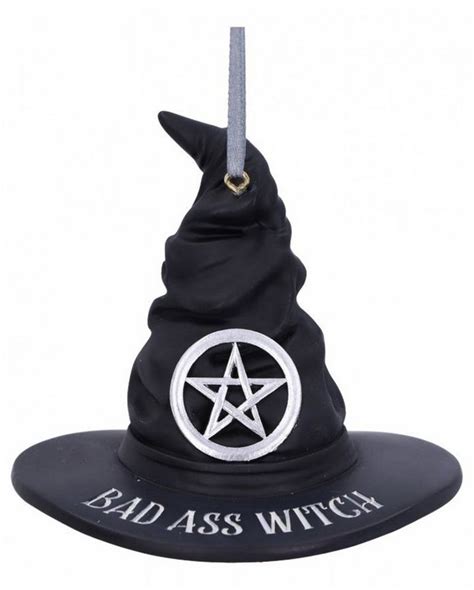 horror shop dekofigur bad ass witch ornament zum aufhängen 9 cm