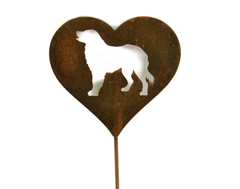 Dog Rustic Metal Heart Shaped Memorial Garden Stake 21 To 28 Etsy