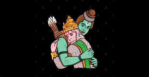Rama Hugging Hanuman Hanuman Posters And Art Prints Teepublic