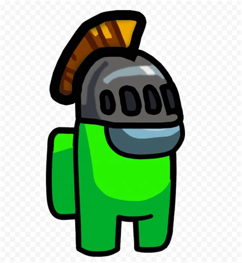 Hd Lime Among Us Crewmate Character With Knight Helmet Png Citypng