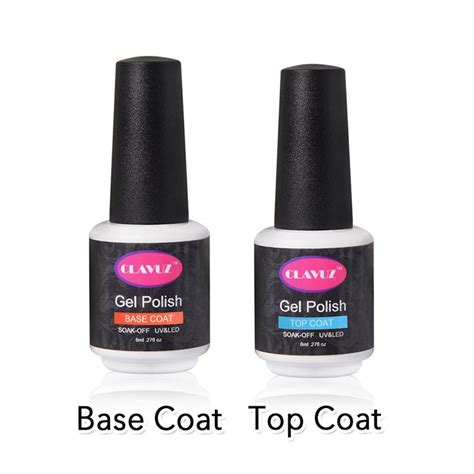 Clavuz Base Coat Top Coat Set Nail Primer Soak Off Gel Nail Polish Top
