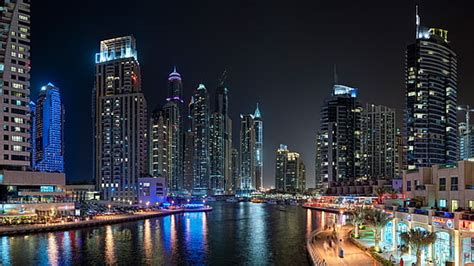 Online Crop Hd Wallpaper Dubai City Lights 8k Uae Downtown