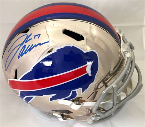 Josh Allen Signed Buffalo Bills Full Size Chrome Speed Helmet Jsa Coa