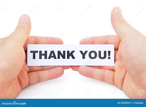 Hands Holding Paper Of Thank You Stock Image Image Of Praise