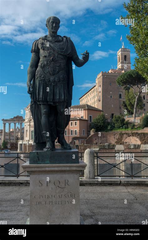 Statue Of Gaius Julius Caesar Dictator Of Ancient Rome In 44 Bc In