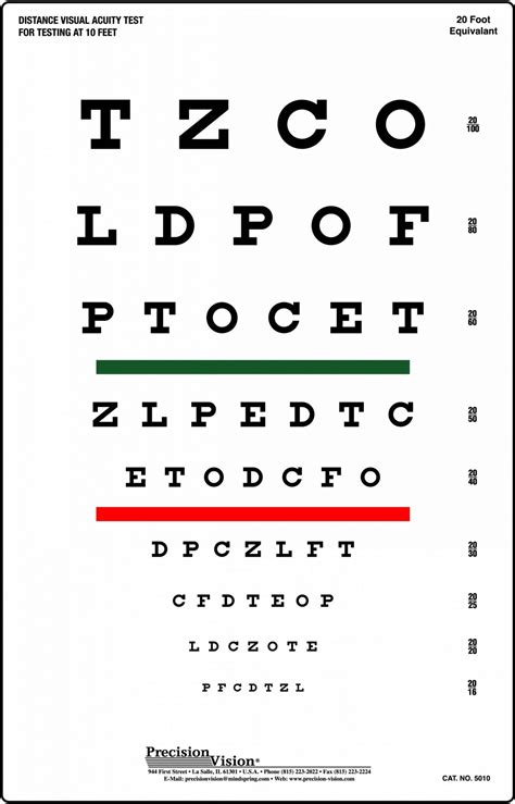 Snellen Chart Red And Green Bar Visual Acuity Test Riset