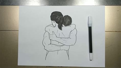 How To Draw People Hugging Step By Step Youtube
