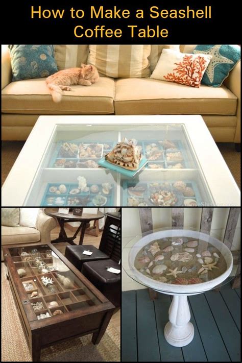 Shells under glass coffee table. How to make a seashell coffee table - DIY projects for ...