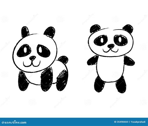 Panda Hand Drawing Stock Vector Illustration Of Isolated 35498444