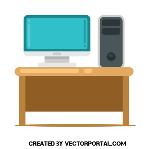 Desk With A Computer Clip Art Royalty Free Stock Svg Vector And Clip Art