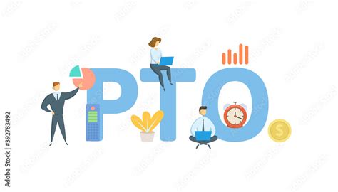 Pto Paid Time Off Concept With Keywords People And Icons Flat