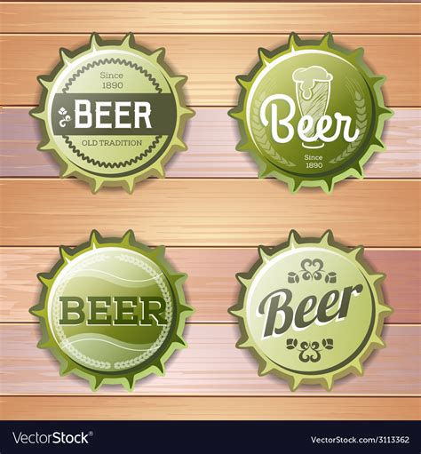 Bottle Cap Design Beer Labels Royalty Free Vector Image