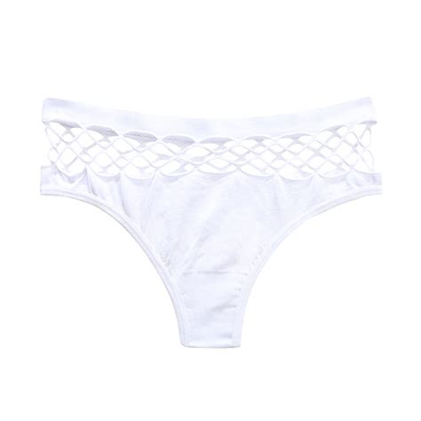 Penkiiy Underwear For Women Womens Seamless Sexy Stretch Mesh Panties T Panties Mid Oversize