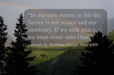 “In our own storms in life the Savior is our solace and our sanctuary