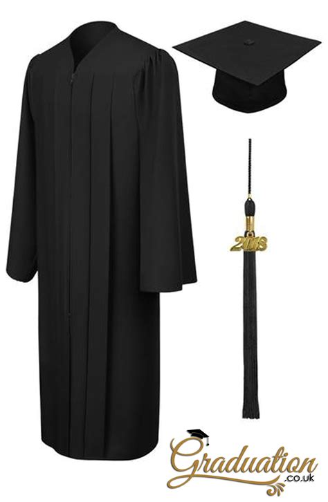 Black High School Cap Gown And Tassel Includes Matching Black Graduation