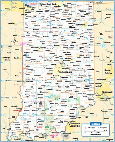 Indiana Map Guide Of The World