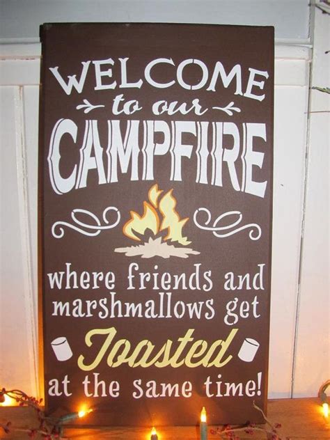 It looks like we don't have any quotes for this title yet. Welcome to our campfire, wooden sign | Backyards, Fun quotes and Outdoor seating areas