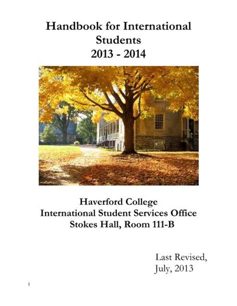 International Students Handbook 2012 2013 Edited Haverford