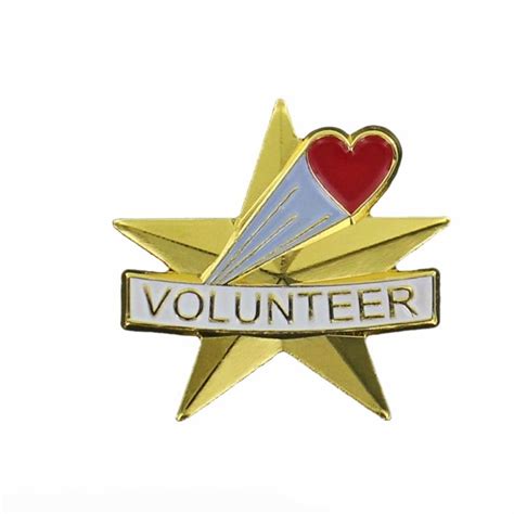 Volunteer Star With Heart Lapel Pin Lapel Pins Lapel Volunteer