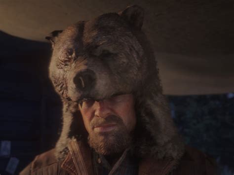 Find this pin and more on talk nerdy to me by carrie bristow. LEGENDARY BEAR HAT - THIS GAME IS AMAZING. : reddeadredemption
