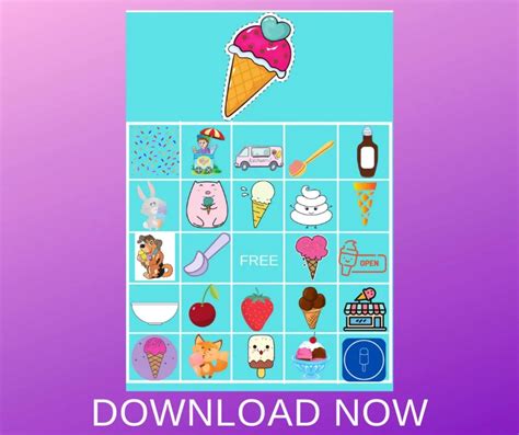 Free Printable Ice Cream Bingo Game Vanah Lynn