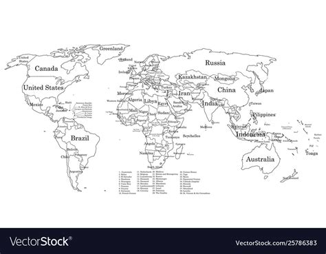 Map Of The World Without Names Of Countries Map Poin