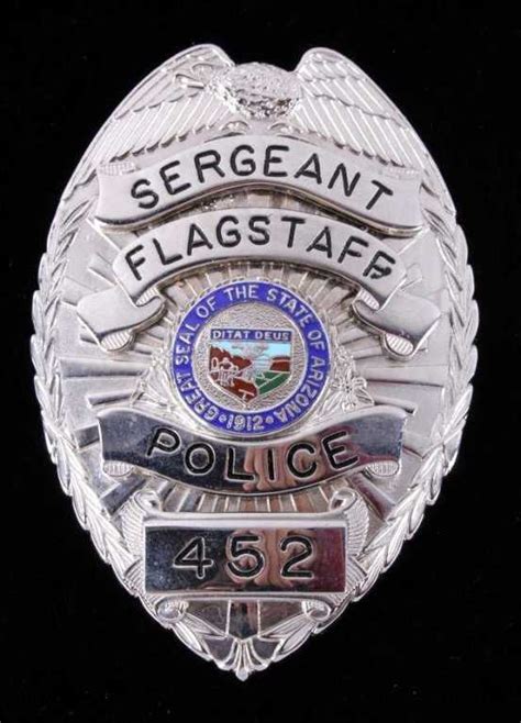 Sergeant Flagstaff Arizona Police Badge This Is A
