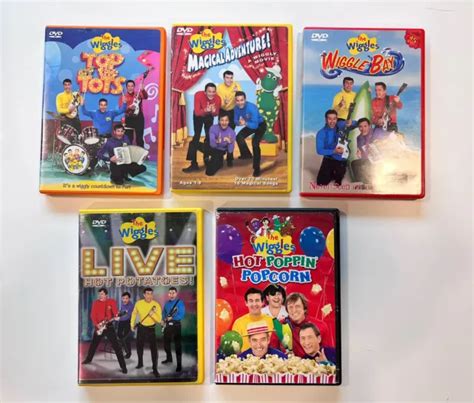 The Wiggles Lot Of 5 Dvds Top Tots Wiggle Bay Live Popcorn Magical