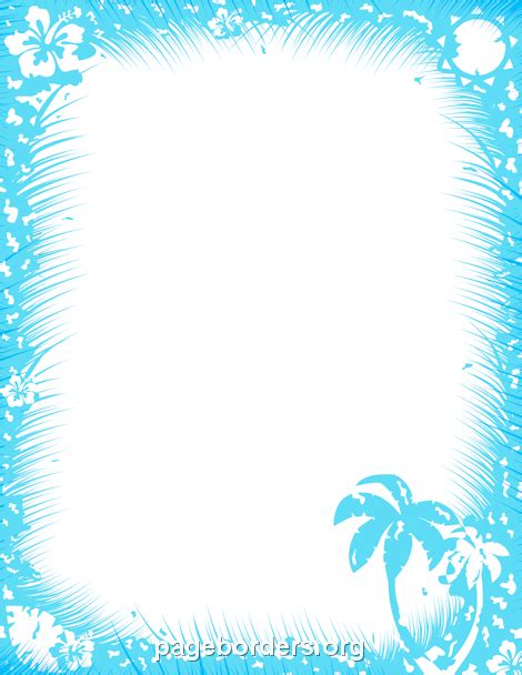 Printable Tropical Border Free   Pdf And Png Downloads At