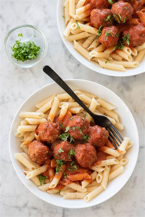 On a parchment paper lined baking sheet. Pasta with Meatballs (Gluten Free)