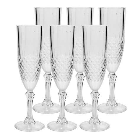 6 X Vintage Clear Crystal Effect Plastic Glasses Drinking Picnic Garden Acrylic £9 95 Picclick Uk