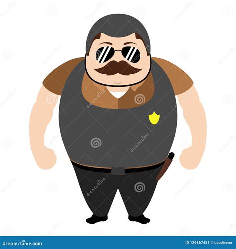 Isolated Cute Police Cartoon Character Stock Vector Illustration Of