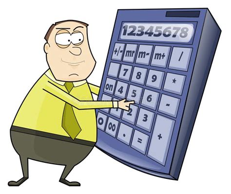 Hombre De Negocios Usando La Calculadora Stock De Ilustración
