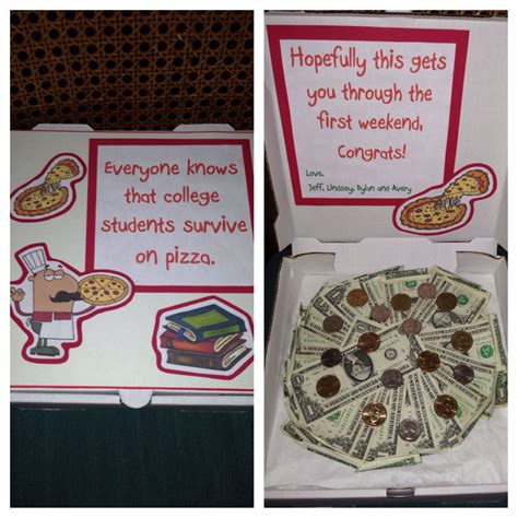 Injection molded of white cryolac plastic (abs). Graduation Present made with a pizza box | Money gift ...