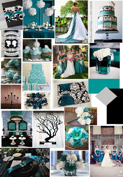 Navy blue, teal and silver were the accent colors on this cake. Rhodeshia's blog: teal and silver wedding