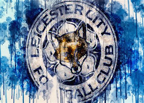 Leicester City Fc Logo Geometric Art English Football Club Painting By