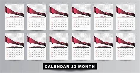 Premium 2024 Calendar Design Template Vol 33 Vector Template Download