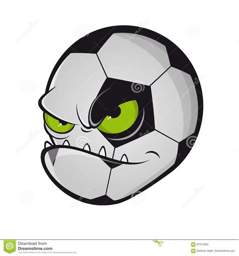 Angry Soccer Football Ball Sports Cartoon Mascot Vector